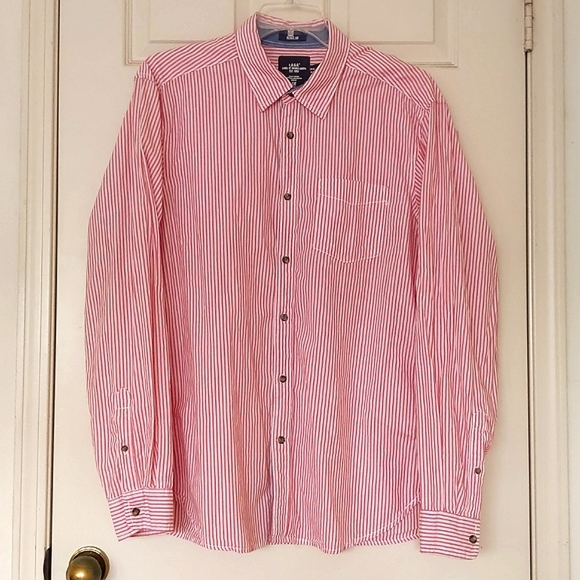 NWOT. H&M Men's 100% Corton Casual Button-Down Shirt with stripes. - Picture 4 of 5